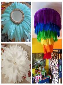 2 Meters Per Pack 15-20cm-6-8inch Goose Feathers For Sewing In Dress Trim Fringes Clothes NeedleworkDIY Headpiece Decor Wedding Supplies Handicraft Accessories - Multicolor - View 5