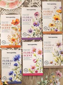 20入組水彩植物PET貼紙-盛開的花朵，復古花卉剪貼簿材料，適用於裝飾筆記本、相框、手機殼、水瓶、剪刀和雜誌夾 - 彩色 - 查看 3