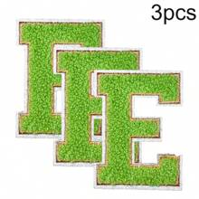 3 件 A-Z 3.15 英寸大号雪尼尔刺绣字母贴片，熨烫缝制字母贴片，用于衣服、夹克、帽子、书籍、背包的缝制贴花 - DIY 刺绣用品 - 白色 - 查看 66