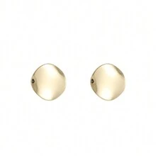 2 piezas Pendientes de clip redondos simples y elegantes de cobre en oro y plata vintage, pendientes al por mayor de moda para orejas no perforadas