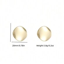 2 piezas Pendientes de clip redondos simples y elegantes de cobre en oro y plata vintage, pendientes al por mayor de moda para orejas no perforadas