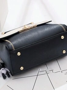Hàng Mới Về Túi Xách Nữ Thời Trang Giải Trí, Túi Nhẹ Đa Năng Dung Tích Lớn, Túi Đeo Vai - Đen và trắng - Xem 5