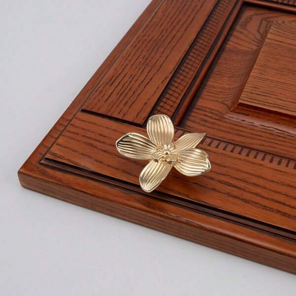 مقبض درج من الزنك سبائك بلون صيني عتيق لطفل، مجدول بولي نباتي من زهرة واحدة