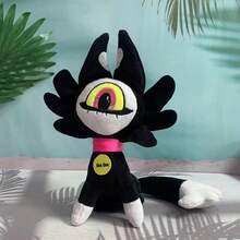 1 件黑色独眼小黑猫毛绒娃娃，创意可爱又有趣的魔眼猫毛绒娃娃，完美的惊喜礼物 - 黑色 - 查看 6