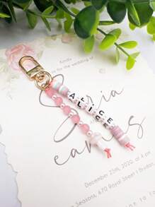 Custom Cute Acrylic Letter & Soft Pottery Beads Mushroom Shaped Keychain With Custom Name, Ideal For Personalized Gifts, Bag Charms Fashion, Colorful, Cute, Adorable, Contracted, Kawaii, Y2K, Stylish, Cuties Custom, Personalized, Unique, Customized Ideal Gifts For Him Her, Boyfriend, Girlfriend, Family, Friends, Pets, Grandparents, Children For Christmas, For Winter, For Fall/Autumn, For Holiday Finds Personalized/Customized Keychain, Christmas Accessories