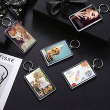 10pcs Acrylic Picture Frame Keychain, Transparent Key Ring - White - View 4