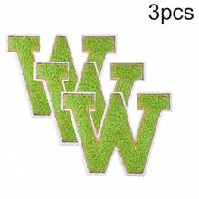 3 件 A-Z 3.15 英寸大号雪尼尔刺绣字母贴片，熨烫缝制字母贴片，用于衣服、夹克、帽子、书籍、背包的缝制贴花 - DIY 刺绣用品 - 白色 - 查看 65