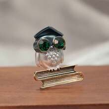 1pc Vintage Owl Shaped Bachelor Cap Brooch, Graduation Gift, Back To School Gift, Teacher Gift, Classmate Gift, Commemorative Gift - Multicolor - View 4