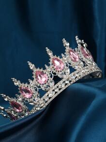 Vintage Tiaras And Crowns Women Diadem Pageant Hair Ornament Colorful Round Decor Royal - Multicolor - View 10