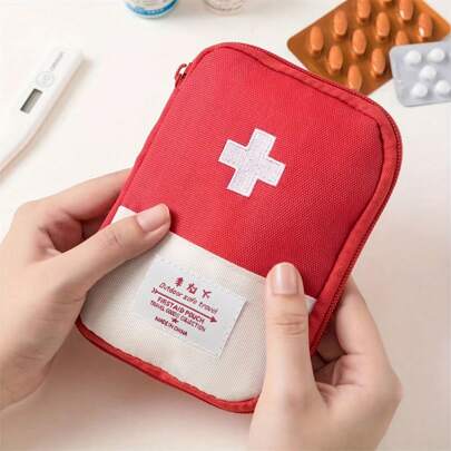 Travel-Ready Mini First Aid Kit Bag - Durable Medical Organizer For Outdoor & Home, Preparedness (No Accessories)