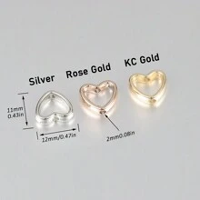50 piezas Conectores espaciadores en forma de corazón de plástico CCB de doble agujero para collar, pulsera, aretes y dijes de joyería, accesorios para llaveros y suministros para manualidades hechas a mano