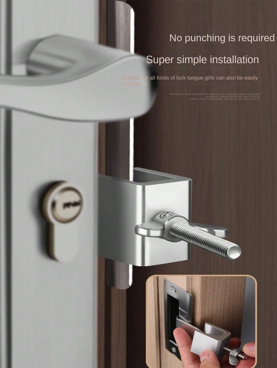 Portable Door Stopper Stainless SelfDefense Doorstop Lock Travel Anti