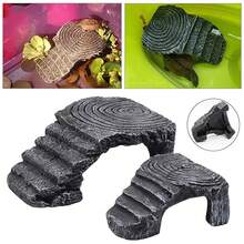 1 Bệ phơi nắng cho bò sát với cảnh quan bằng nhựa đẹp mắt, dễ dàng làm sạch rùa hình tam giác và nơi ẩn náu của loài bò sát khác - Xám - Xem 3
