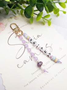 Custom Cute Acrylic Letter & Soft Pottery Beads Mushroom Shaped Keychain With Custom Name, Ideal For Personalized Gifts, Bag Charms Fashion, Colorful, Cute, Adorable, Contracted, Kawaii, Y2K, Stylish, Cuties Custom, Personalized, Unique, Customized Ideal Gifts For Him Her, Boyfriend, Girlfriend, Family, Friends, Pets, Grandparents, Children For Christmas, For Winter, For Fall/Autumn, For Holiday Finds Personalized/Customized Keychain, Christmas Accessories