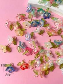 10 piezas de colgantes de flores multicolor de moda para hacer aretes/collares (entrega de color aleatorio) San Valentín - Multicolor - Ver 3