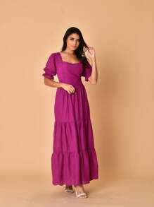 Women Dresses - 玫瑰紅 - 查看 3