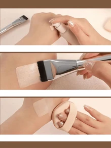 1pc Flat Top Foundation Brush, Seamless Natural Coverage Makeup Brush For Bare Skin, Lightweight Concealer Brush With Soft & Smooth Bristles For Quick & Even Application, No Brush Marks Left, Suitable For Liquid & Cream Foundation Brush, Essential Makeup Tool, Great For Festival Gifts, Birthday Presents, This Is The Perfect Gift For Your Loved Ones,Foundation Brush,Concealer Brush,Blush Brush,Contour Brush,Blush Brush,Bronzer Brush,Powder Brush,Foundation Brush,Blush Brush - Multicolor - View 2