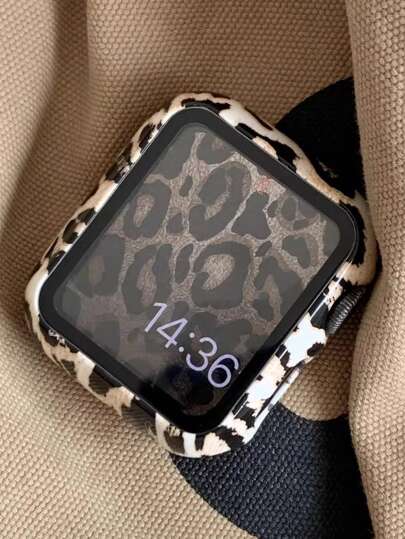 1 Stück Leoparden-Muster Anti-Drop & Ultra-Dünne gehärtete Glas Bildschirmschutzfolie, kompatibel mit Apple Watch Series Ultra/SE/11/10/9/8/7/6/5/4/3/2/1, 38/40/41/42/44/45/46/49mm, intelligente Uhrengehäuse Zubehör