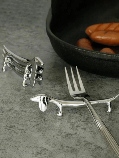 1pc Stainless Steel Dog / Deer Chopsticks Holder, Japanese Style Cute Chopsticks Holder, Tablespoon Holder, Knife Fork Stand, Dachshund Dog Cutlery Holder, Home Decoration, Dinning Table Decoration,Kitchen,Christmas Gift