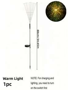 1入組60顆暖色LED戶外太陽能煙火燈，DIY造型，太陽能草坪燈，路徑、花園、院子、派對、婚禮、氛圍裝飾燈 - 彩色 - 查看 5