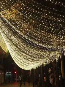 Guirnalda de luces LED de colores iluminación para exteriores impermeable guirnalda de luces navideñas decoración para dormitorio jardín y fiesta - Mostaza Amarilla - Ver 4