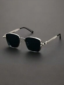 Fashion Metal Spring Punk Style Oversized Frame Fashion Glasses, Suitable For Outdoor Travel