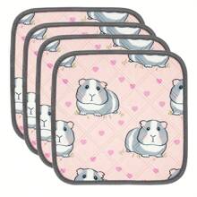 4入組可洗洗豬籠墊，可重複使用的防水高吸水性垫子，適用於刺蝟、兔子、倉鼠，防滑尿布- 12" X 12"