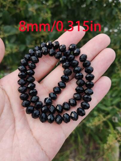 1 Filo Perline Di Vetro Nero 3mm/4mm/6mm/8mm/10mm/12mm /Perline Decorative /Perline Di Cristallo Stile Austriaco/Perline Di Vetro Rondelle/ Perline Di Vetro Facettate /Perline Spaziatrici Di Vetro Per La Creazione Di Gioielli Come Orecchini/Braccialetti/Cavigliere/Collane/Fare Decorazioni Per LAlbero Di Natale/Decorazioni Festive/Decorazioni Nuziali/Decorazioni Per Finestre