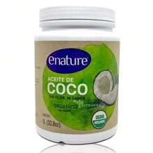 Aceite de Coco Virgen Orgánico 1 lt E-Nature - Blanco - Ver 1