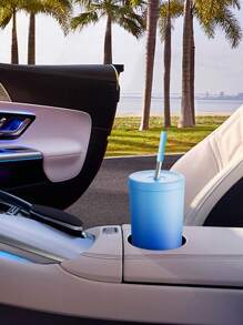 24盎司保温杯，带盖和吸管，不锈钢真空保温水瓶，保温/保冷24小时，100%防漏，可放入车载杯架 - 淺藍色 - 查看 6