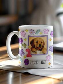1pc Custom Photo Mug, Custom Mug, Custom Mug With Photo, Custom Photo Coffee Mug, Custom 3D Inflated Effect Printed Mug, Personalized Photo Mug, Personalized Mug, Personalized Mug With Photo, First Birthday Style Mug, Ideal For Valentine's Day, Mother's Day, Father's Day, Birthdays, Or Anniversaries, Wedding Gift, Best Gift For Mom, Dad, Wife, Husband, Girlfriend, Boyfriend, Gift For Him/Her