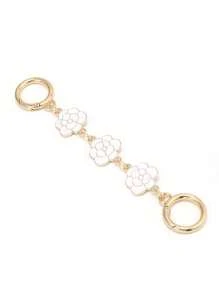 Three Bag Extension Chain Set, Heart Pendant And Flower Bag Chain Are Suitable For Handbags, Wallets, Shoulder Bags And Chest Bags. The Replacement Accessory Comes With A Flower Pendant, Suitable For Various DIY Bag Making. - White - View 5