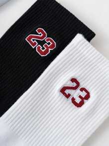 2 đôi tất cổ cao mềm mại, thoáng khí, thiết kế tối giản dành cho cả nam và nữ, thích hợp cho giày thể thao, giày thường ngày và đi học trở lại, mùa thu - Nhiều màu - Xem 4