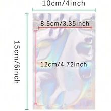 100 miếng Túi đựng bằng giấy bạc 4 X 6 inch Túi chống mùi có thể khóa lại, Màu cầu vồng phẳng trong suốt Ziplock Túi bảo quản thực phẩm Bao bì nhựa Túi giấy bạc Mylar để bảo quản thực phẩm cho bữa tiệc - Nhiều màu - Xem 3