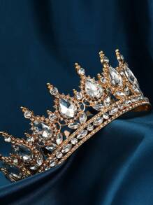Vintage Tiaras And Crowns Women Diadem Pageant Hair Ornament Colorful Round Decor Royal - Multicolor - View 9