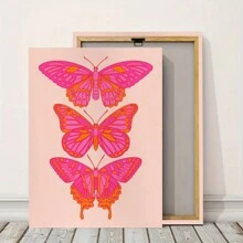 1 cái, Nghệ thuật treo tường hình con bướm màu hồng cam Trang trí phòng Preppy dành cho thanh thiếu niên, Trang trí căn hộ dễ thương Nghệ thuật treo tường tối đa, Nghệ thuật in ngộ nghĩnh Trang trí phòng thẩm mỹ 20 * 28in có khung - A - Xem 9