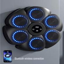 1pc Intelligent Music Boxing Machine Fingerless Gloves, Electronic Bluetooth Smart Boxing Target, Wall-Mounted Boxing Training Pad, Portable Home Fitness Equipment - Black - View 1