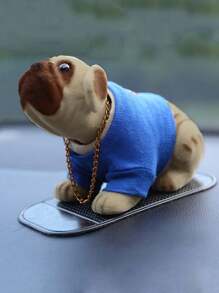 1pc Car Bobblehead Dog Cartoon Car Doll Dashboard Ornament - Brown - View 4