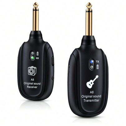 Sistema de transmisor y receptor de audio para guitarra, apto para guitarra eléctrica con función inalámbrica de captación y transmisión