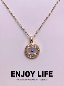 สร้อยคอตาปีศาจใหม่ปี 2024 จี้โซ่ไหปลาร้าไม่ซีดจางสำหรับผู้หญิงทำจากเหล็กไทเทเนียมเคลือบทอง 18K ประดับด้วยเพชรหลากสีและเซอร์โคเนียเหมาะสำหรับแฟชั่นฮิปฮอปที่หรูหราและลึกลับ - ดวงตาปีศาจสีเงินสีทอง - ดู 46