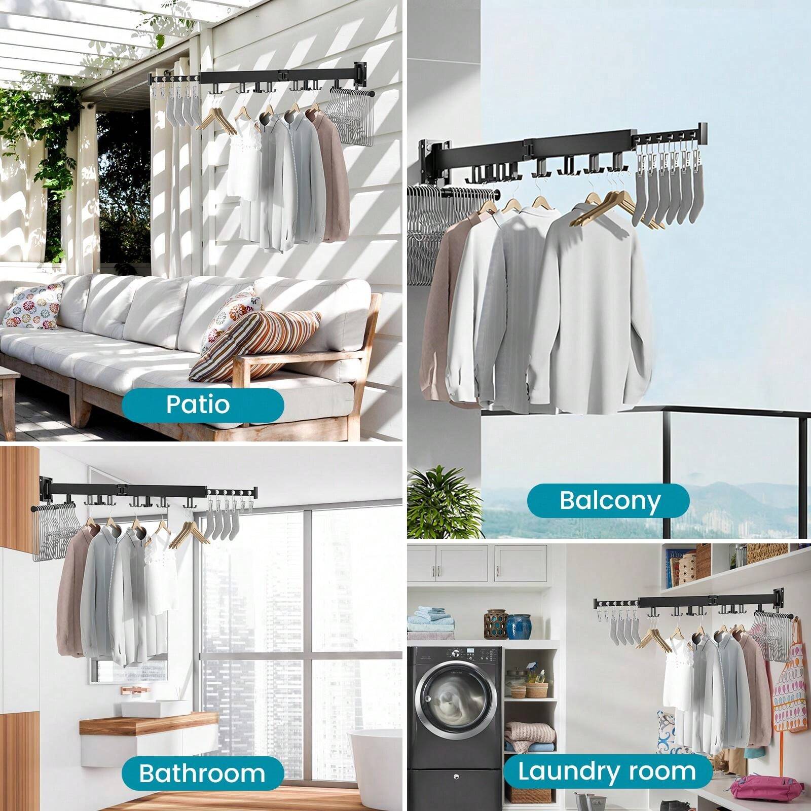 HYSEYY Portant à Vêtements Robuste Avec étagères Pouvant