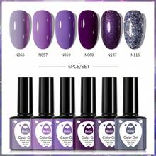 XEIJAYI XEIJAYI 6Pcs 7.3Ml Nail Gel Polish Set UV LED Soak Off Gel Polish: Get Creative With Colorful Mousse Gel Nail Polish For Home Salon Nail Art DIY For