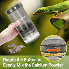 REPTI ZOO Reptile Cricket Powder Mixer, Insect Calcium Mixer, Cricket Nutrients Shaker For Gecko Snake Lizards, Feed Dispenser For Reptile & Amphibians | Terrarium Tank Accessories - Grey - View 4