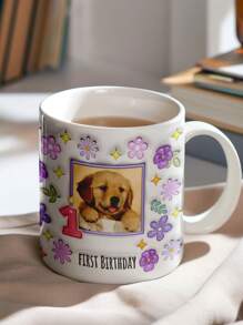 1pc Custom Photo Mug, Custom Mug, Custom Mug With Photo, Custom Photo Coffee Mug, Custom 3D Inflated Effect Printed Mug, Personalized Photo Mug, Personalized Mug, Personalized Mug With Photo, First Birthday Style Mug, Ideal For Valentine's Day, Mother's Day, Father's Day, Birthdays, Or Anniversaries, Wedding Gift, Best Gift For Mom, Dad, Wife, Husband, Girlfriend, Boyfriend, Gift For Him/Her