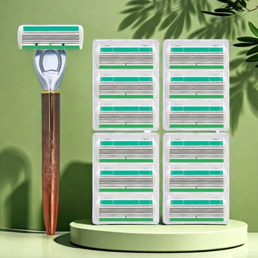 Maquinilla de afeitar manual de 6 capas para mujer, Set de afeitado, hojas reemplazables, hojas reutilizables, afeitadora femenina con tira lubricante, maquinilla de afeitar clásica,herramientas para el cabello - Multicolor - Ver 1