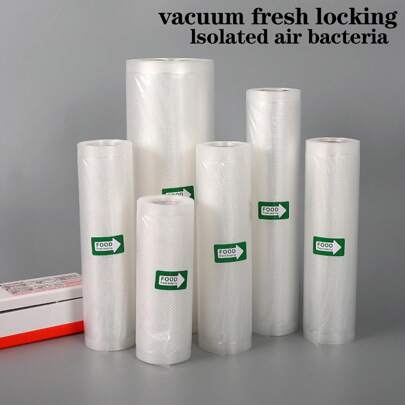 1 rollo de bolsas para selladora al vacío, bolsas de envasado al vacío para máquinas de sellado al vacío, reutilizables, para preparación de comidas y sous vide, suministros de cocina para el hogar, almacenamiento, organizador de cocina, artículos de cocina, decoración de habitaciones, decoración del hogar, para exteriores, camping