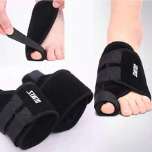 2 piezas Soporte Del Dedo Pulgar Del Pie Corrector De Juanete De Envoltura fuerte - Negro - Ver 6