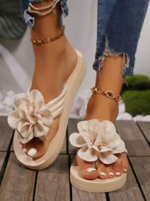 Chausson pour femme européen et américain, sandale de maison florale confortable et légère décontractée pour la plage, élégante, grande taille 36-45