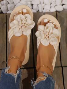 Chausson pour femme européen et américain, sandale de maison florale confortable et légère décontractée pour la plage, élégante, grande taille 36-45