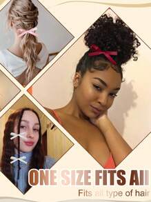 48pcs/Set Simple & Fashionable Sweet Bowknot Ribbon Hair Clips For Women, Various Colors, Suitable For Daily Use Cute Valentine's Day Valentines,Hair Accessories,Hair Barrettes Claw Clips, School Stuff, Head Accessories - Multicolor - View 5